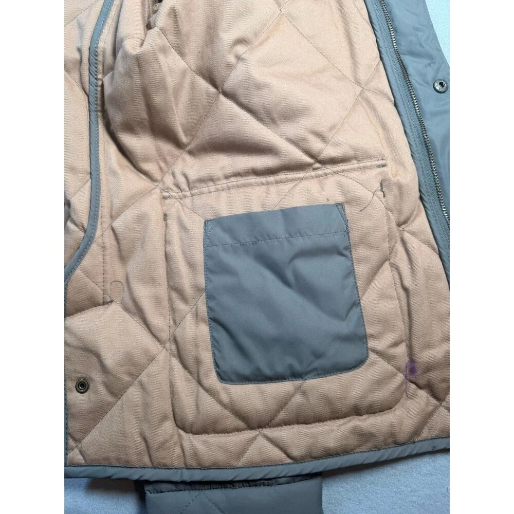 J crew Walker Quilted bomber Jacket Olive Tan khaki size M